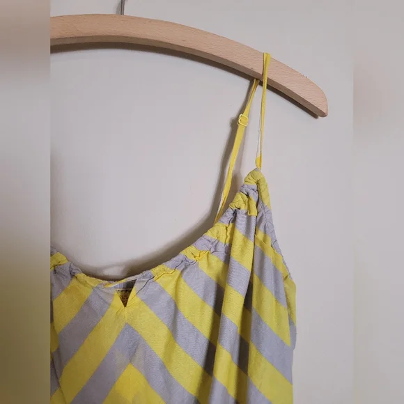 Anthropologie Lilka Yellow and Gray Striped Maxi Dress Medium - Picture 4 of 9